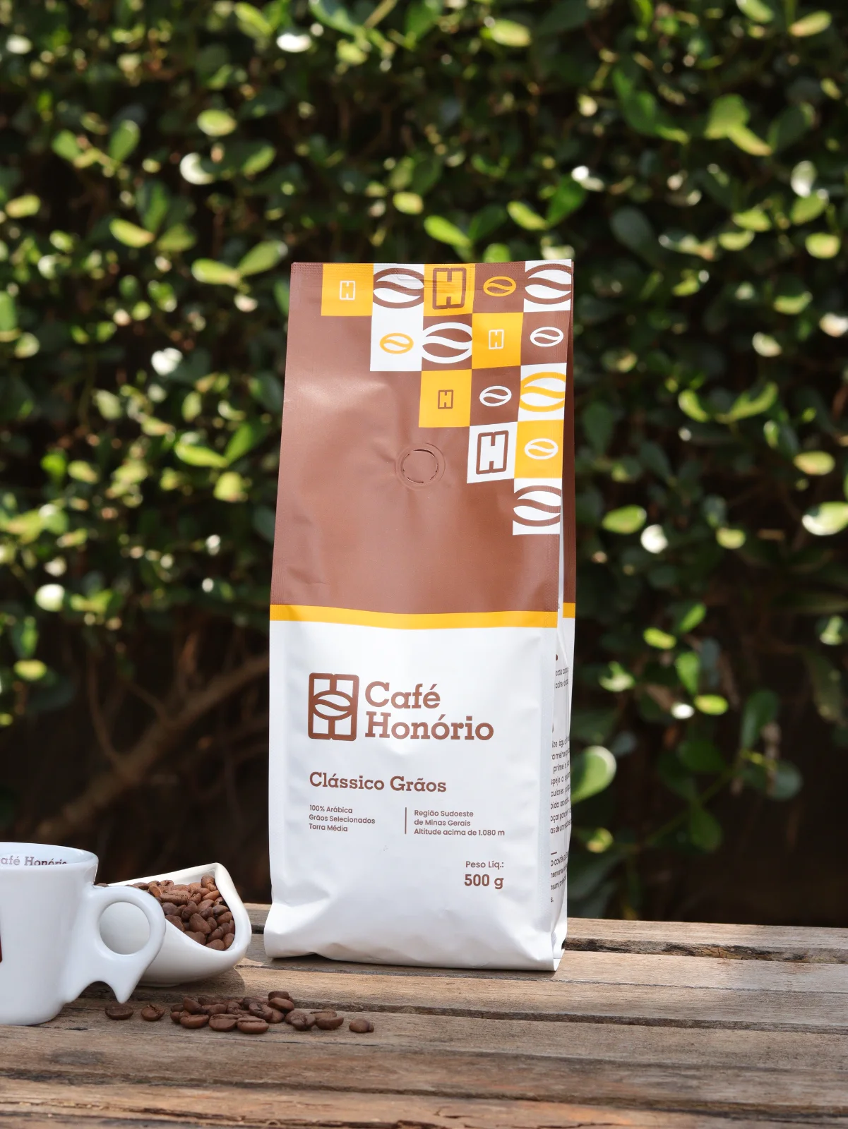 Café Honório Clássico Especial 100% Arábica Torrado em Grãos 500gr