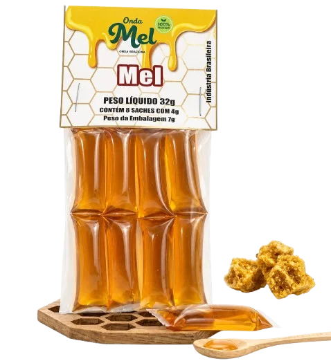 Mel Puro Em Blister Sachê Onda Mel 32g